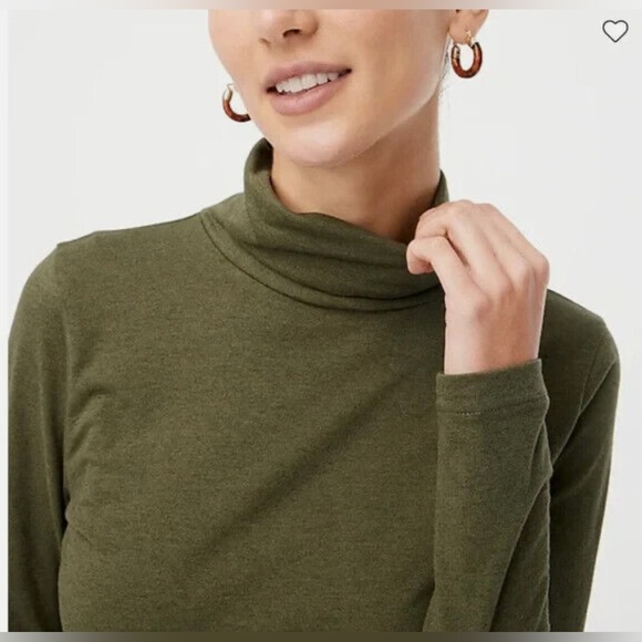 J. Crew Tissue Turtleneck In Frosty Olive - Picture 2 of 6